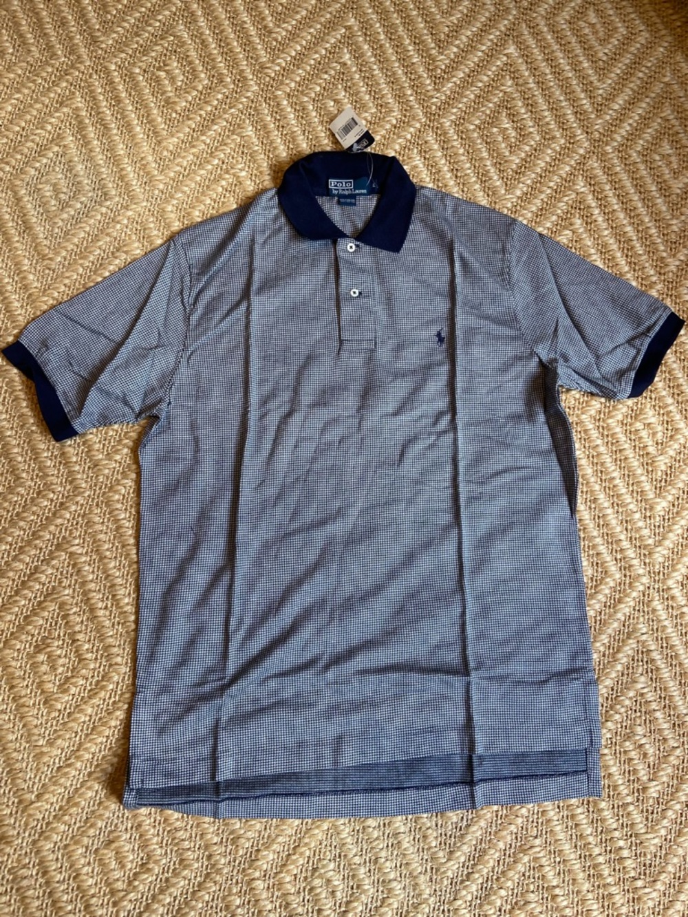 Ralph Lauren Navy & Light Blue Micro-Check Polo Shirt